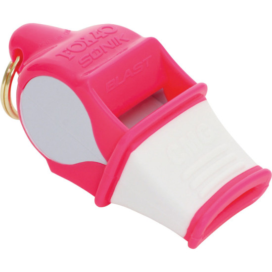 Σφυρίχτρα FOX40 Sonic Blast CMG Safety Ροζ/Λευκή με Κορδόνι